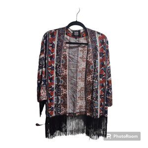 Vero Moda Black Fringe Summer Kimono Size Small - 3FOR$25 -